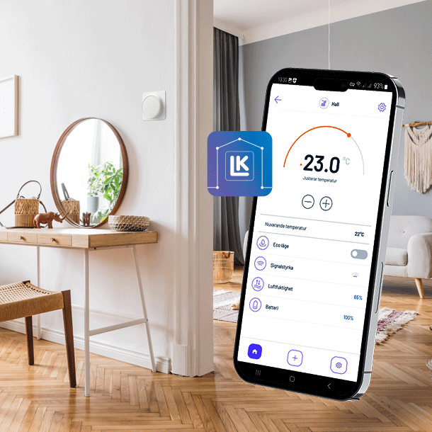 Med LK Arc är du alltid uppkopplad och du kan styra din golvvärme var du än är