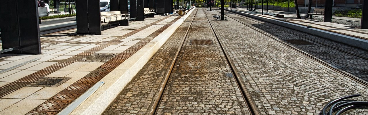 Spårvagnsspår i Lund