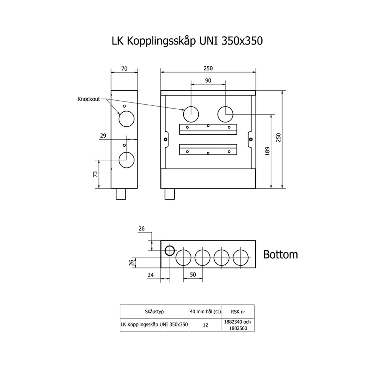 LK Prefabskåp UNI 5/3 mini