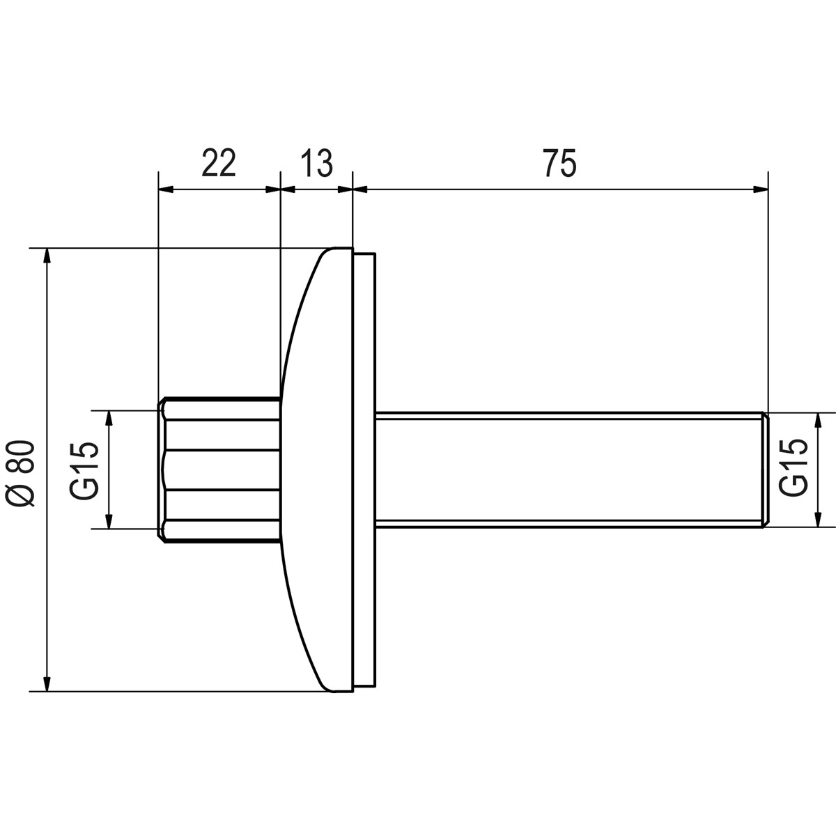 LK Anslutningskoppling G15 inv, rak